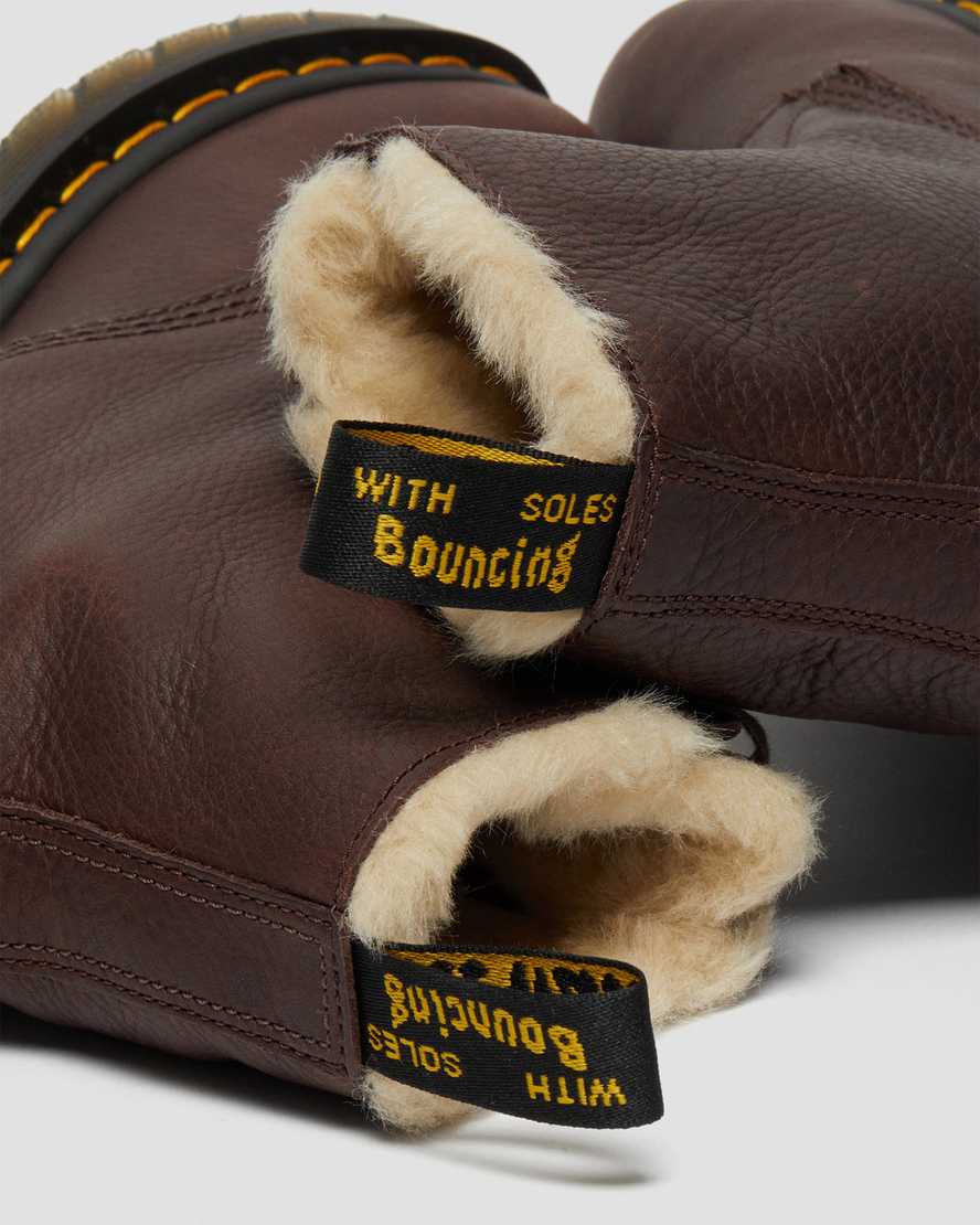 botas dr martens 1460 pascal de piel sintética marrón con forro para hombre