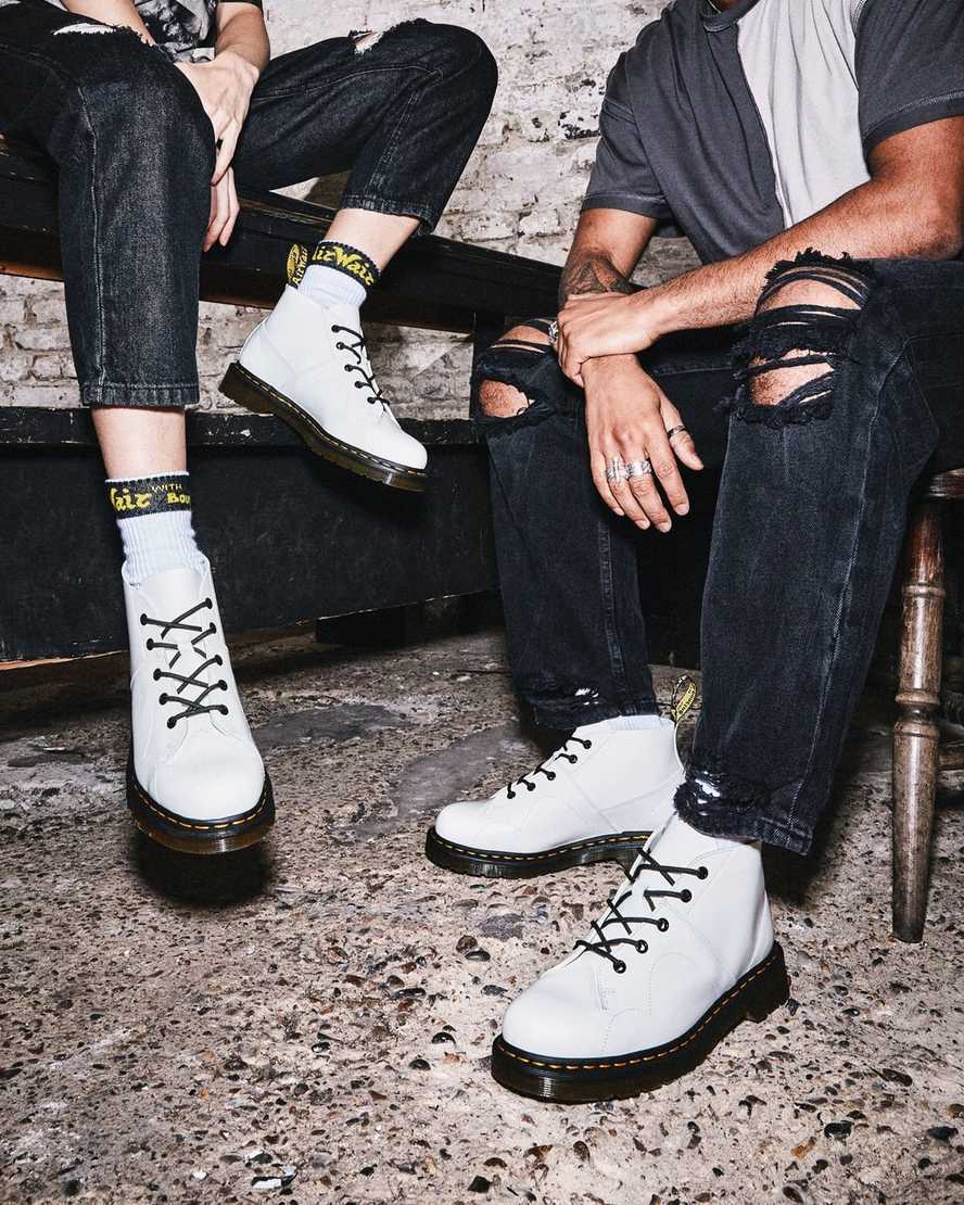 botas dr martens church smooth monkey blancas para hombre