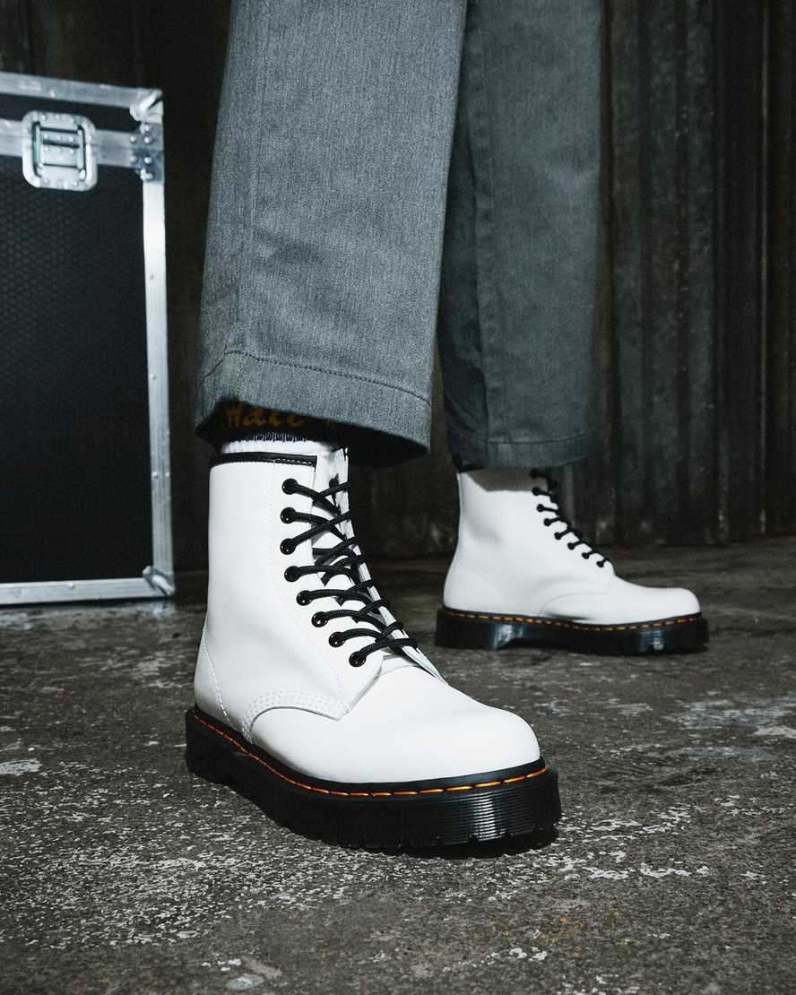 botas de plataforma blancas dr martens 1460 bex smooth para hombre