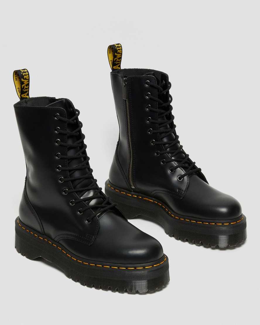 botas de plataforma dr. martens jadon hi smooth negras para hombre