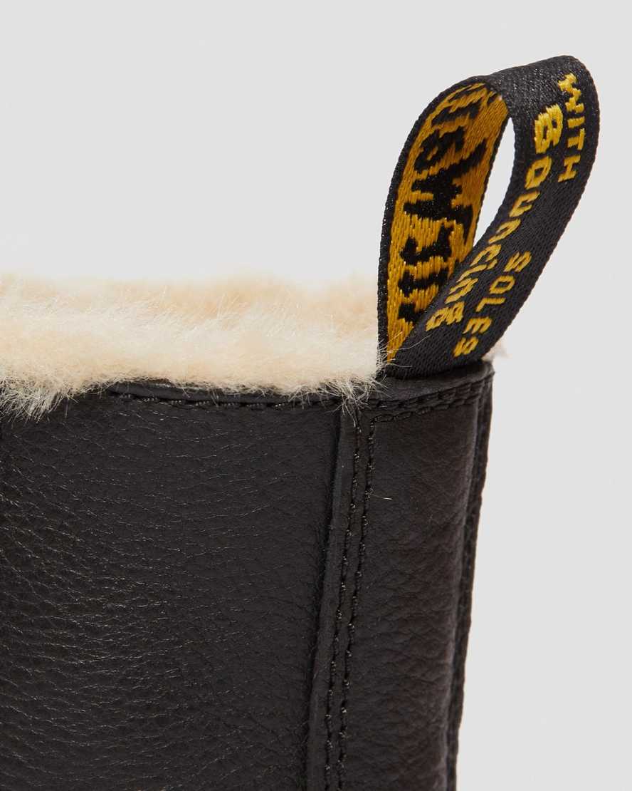 botas de plataforma negras dr martens jadon con forro de piel sintética para hombre