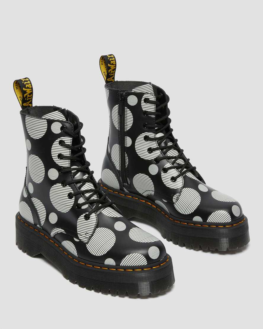 botas de plataforma dr. martens jadon con lunares negros y suaves para hombre