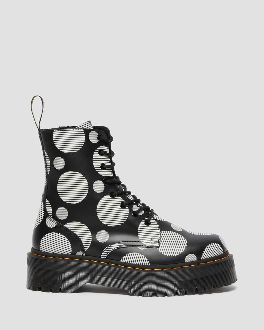 botas de plataforma dr. martens jadon con lunares negros y suaves para hombre