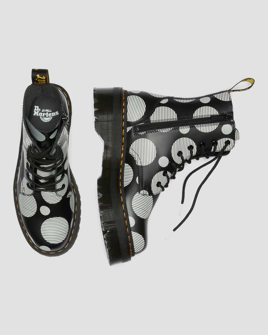 botas de plataforma dr. martens jadon con lunares negros y suaves para hombre