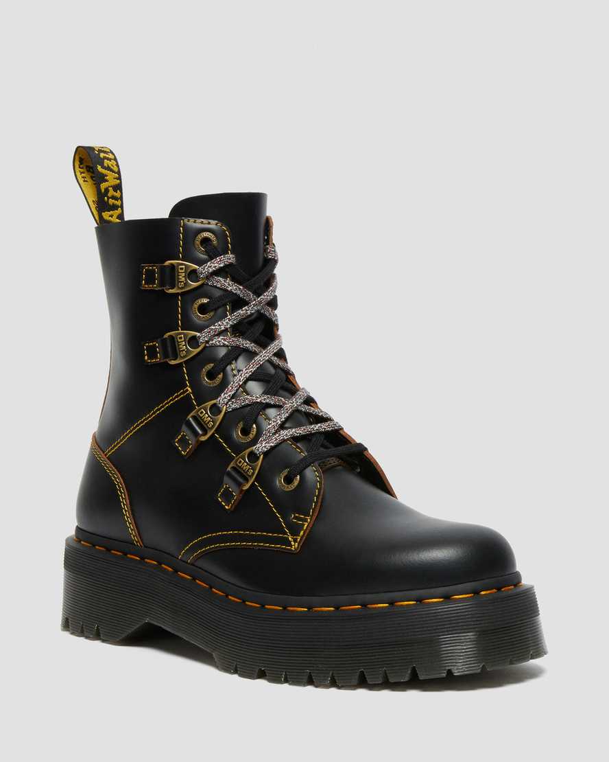 botas de plataforma con doble cordón dr. martens collier negras para hombre