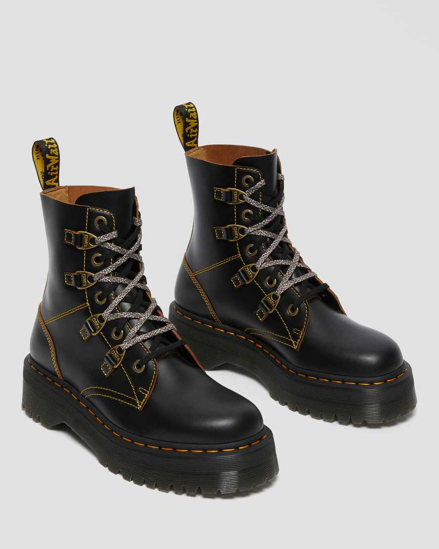 botas de plataforma con doble cordón dr. martens collier negras para hombre