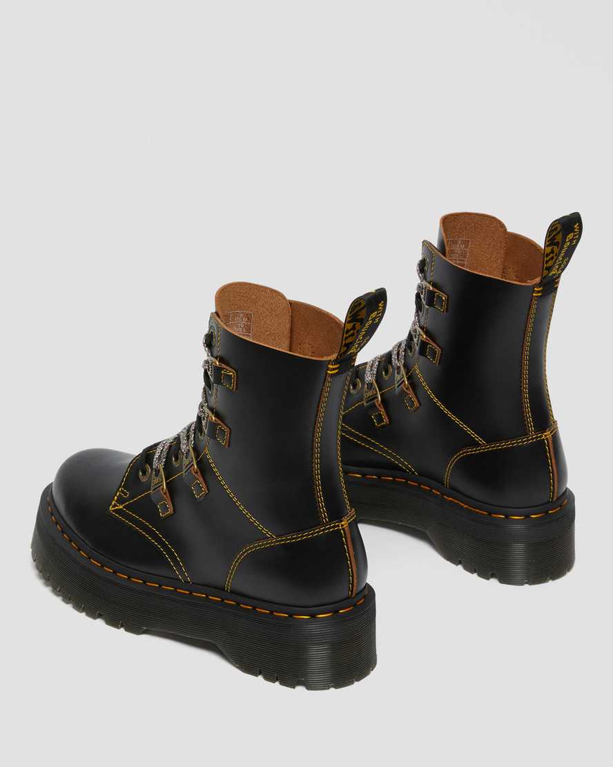 botas de plataforma con doble cordón dr. martens collier negras para hombre