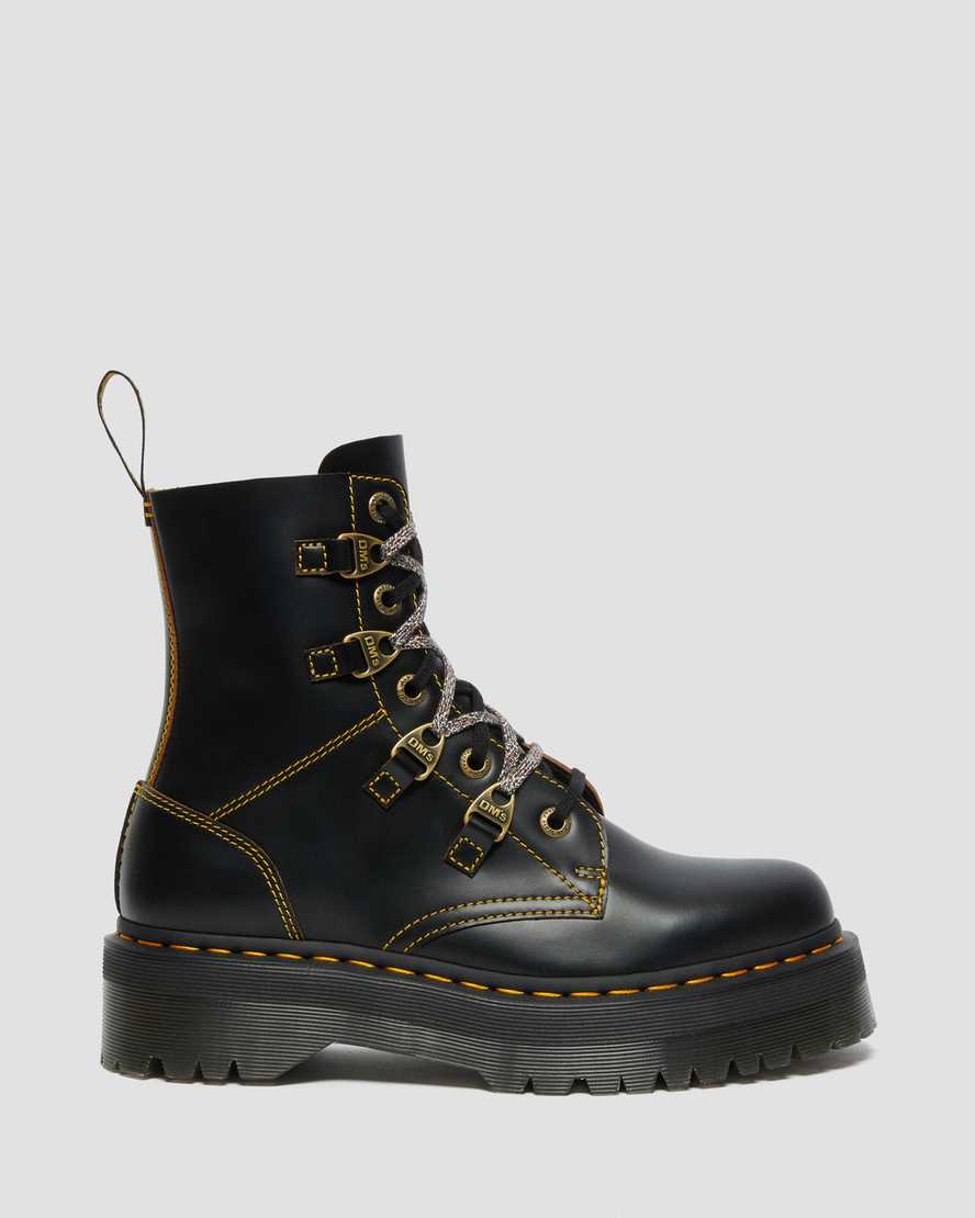 botas de plataforma con doble cordón dr. martens collier negras para hombre