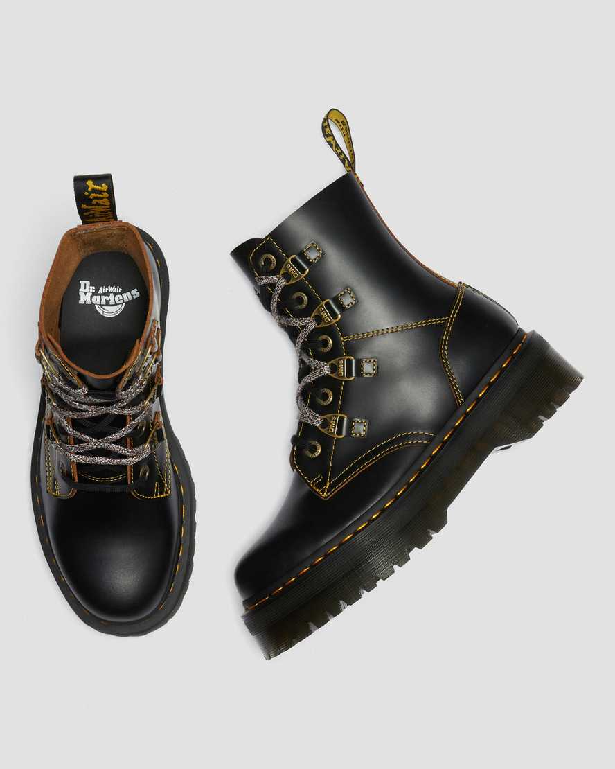 botas de plataforma con doble cordón dr. martens collier negras para hombre