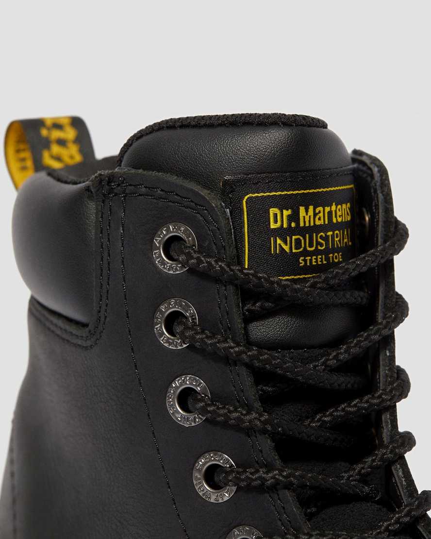botas de trabajo dr. martens winch extra anchas negras para hombre