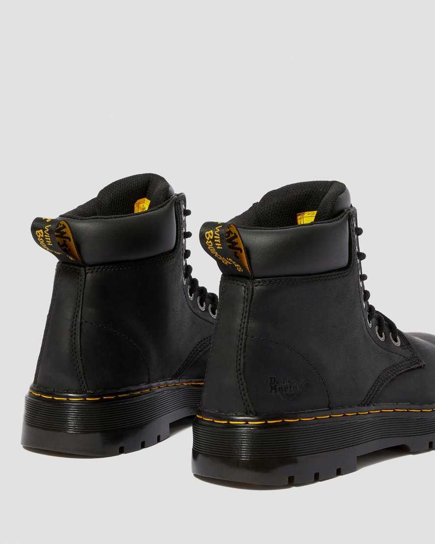 botas de trabajo dr. martens winch extra anchas negras para hombre