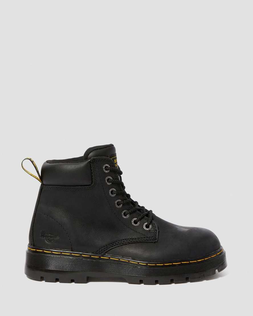 botas de trabajo dr. martens winch extra anchas negras para hombre