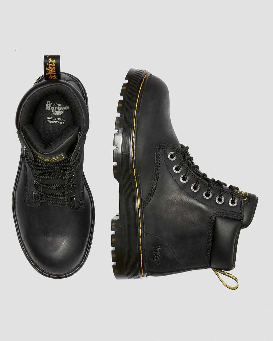 botas de trabajo dr. martens winch extra anchas negras para hombre