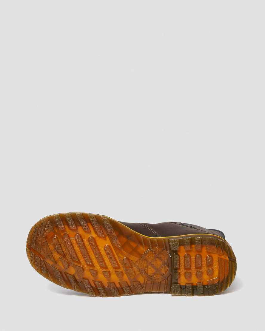 botas de trabajo dr. martens firth impermeables con punta de acero para hombre en marrón oscuro