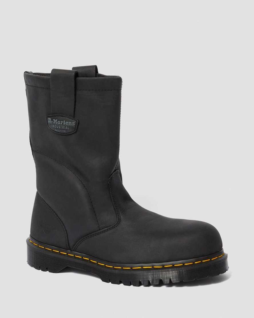 botas de trabajo dr. martens 2295 extra anchas y sin cordones para hombre color negro
