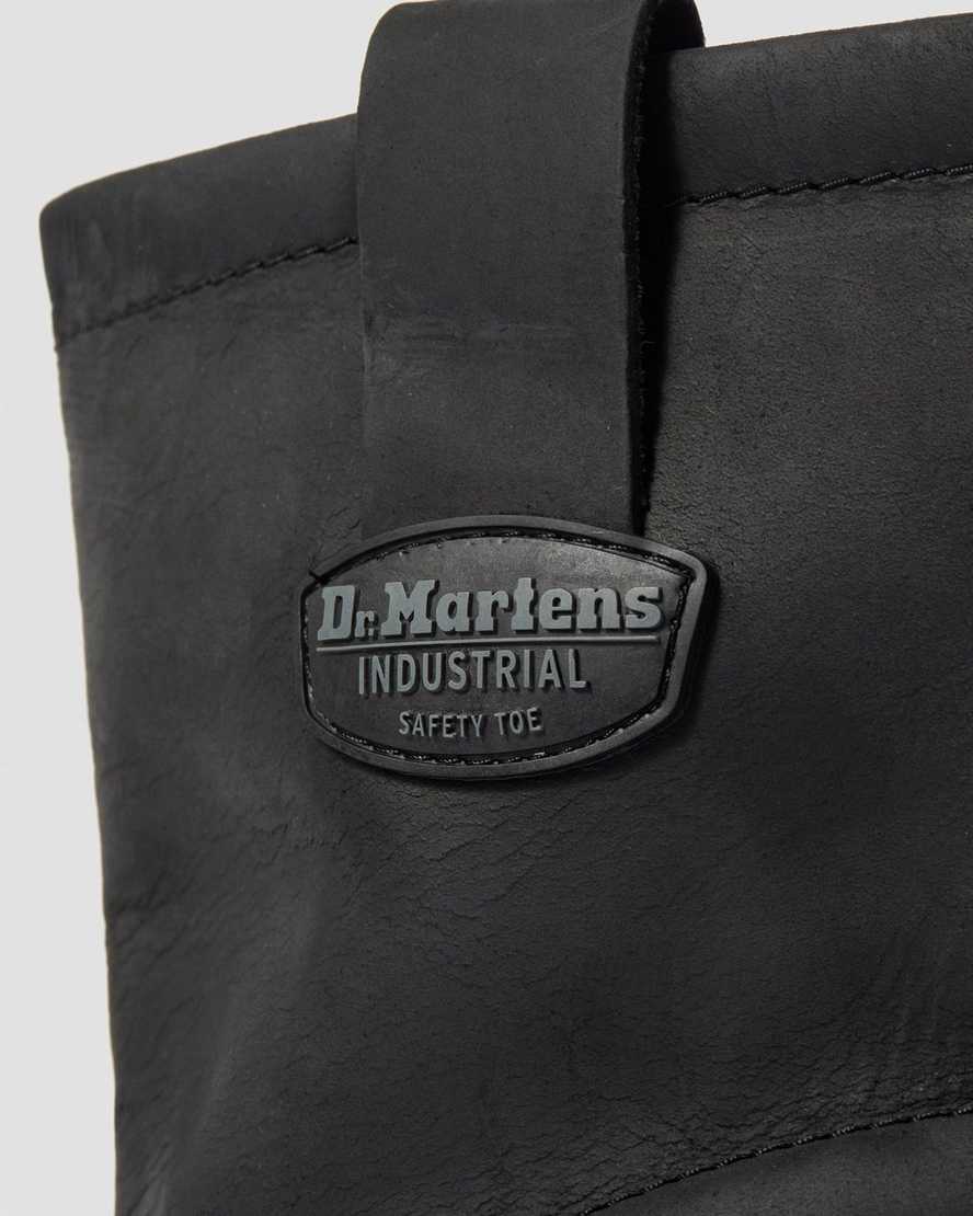 botas de trabajo dr. martens 2295 extra anchas y sin cordones para hombre color negro