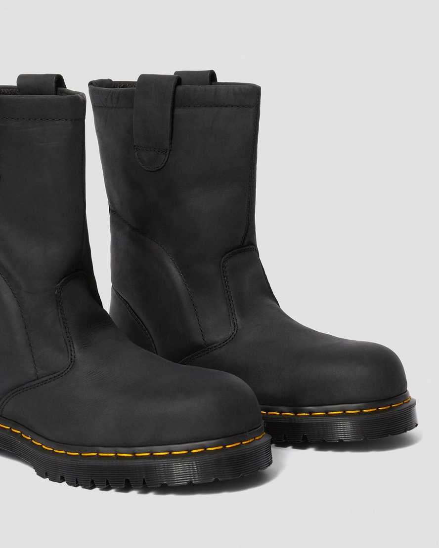 botas de trabajo dr. martens 2295 extra anchas y sin cordones para hombre color negro