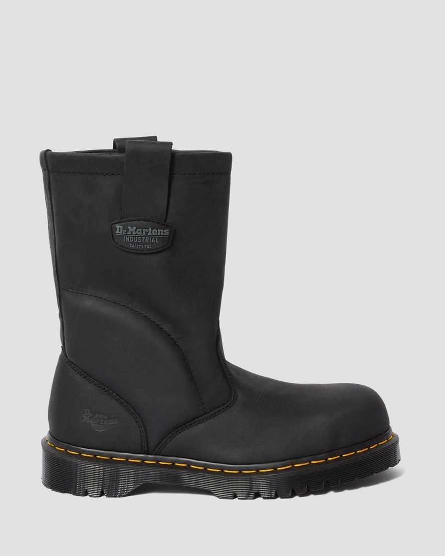 botas de trabajo dr. martens 2295 extra anchas y sin cordones para hombre color negro