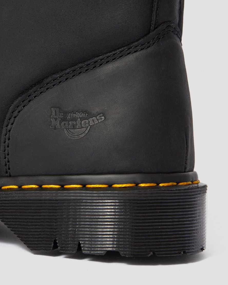 botas de trabajo dr. martens 2295 extra anchas y sin cordones para hombre color negro