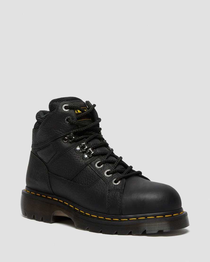 botas de trabajo dr. martens ironbridge grizzly con punta de acero para hombre color negro