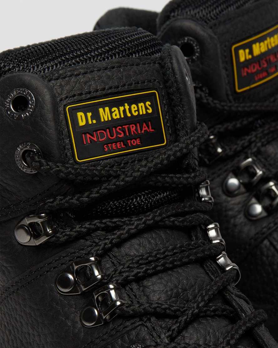 botas de trabajo dr. martens ironbridge grizzly con punta de acero para hombre color negro