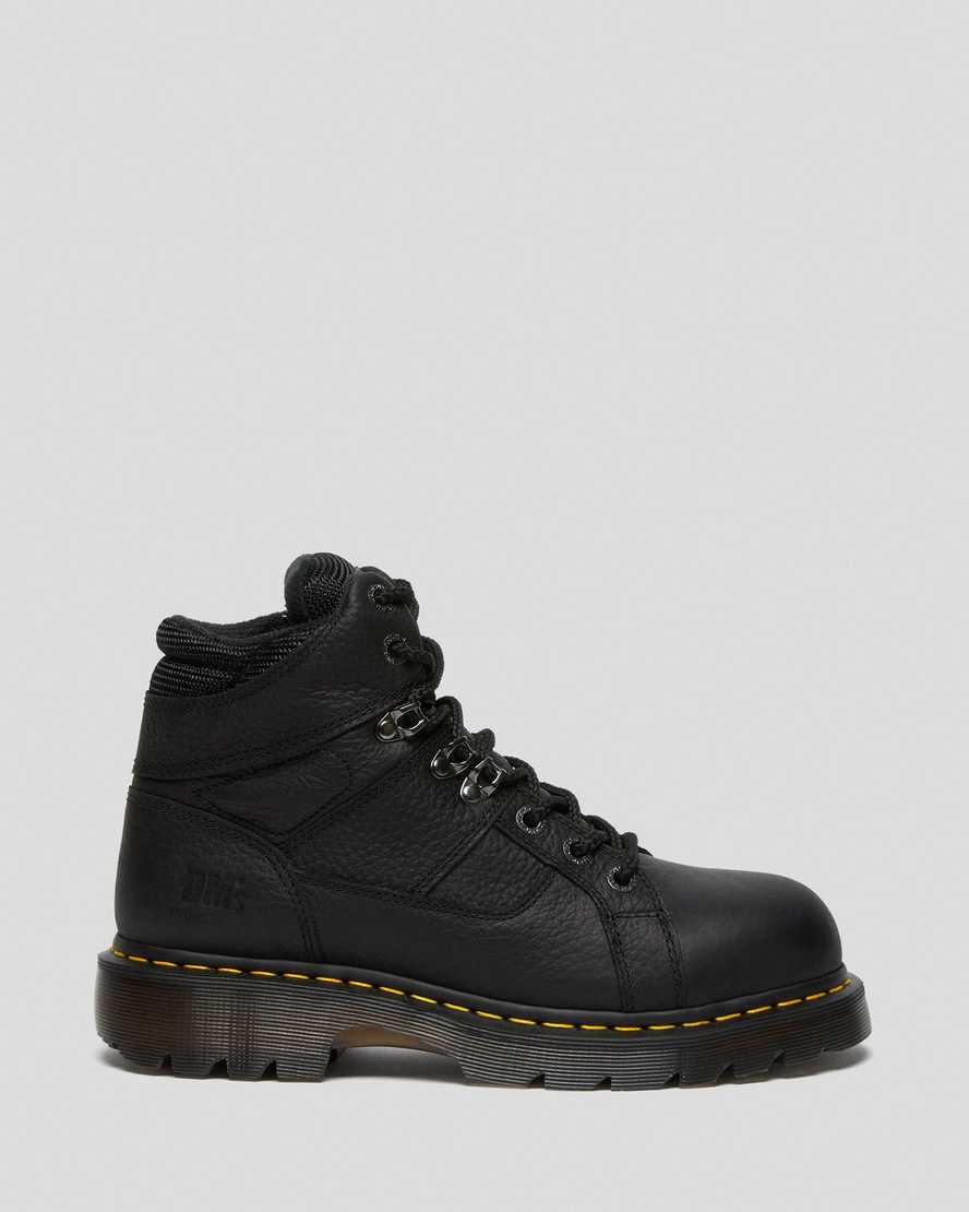 botas de trabajo dr. martens ironbridge grizzly con punta de acero para hombre color negro