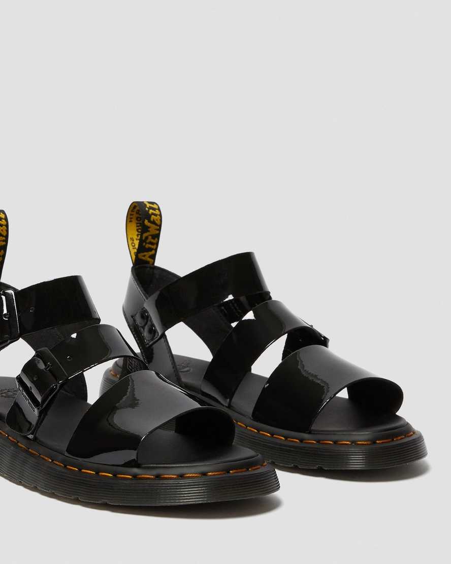 sandalias de gladiador dr martens gryphon patent negras para hombre