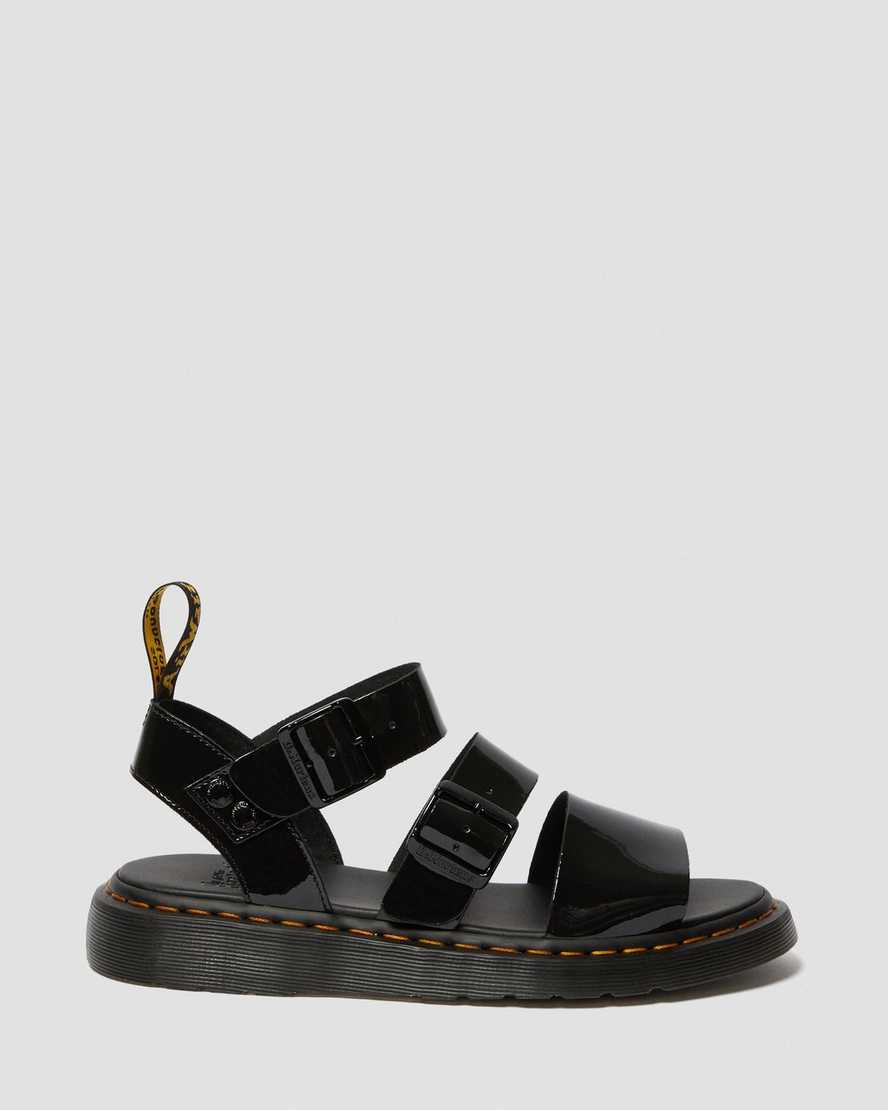 sandalias de gladiador dr martens gryphon patent negras para hombre