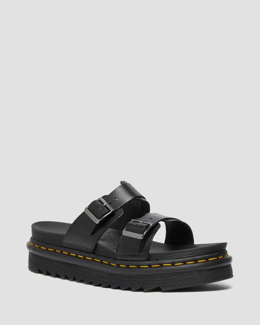sandalias negras dr martens myles brando buckle para hombre