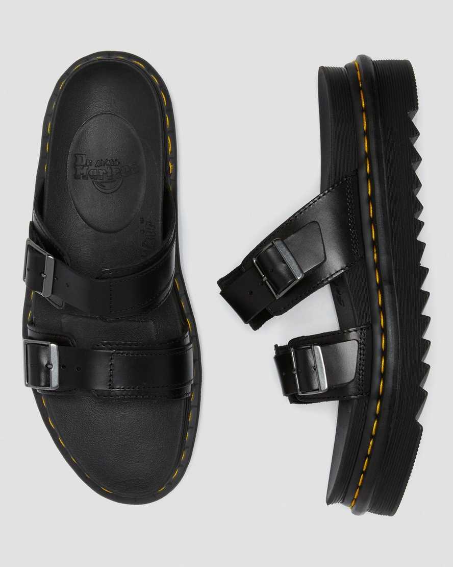 sandalias negras dr martens myles brando buckle para hombre