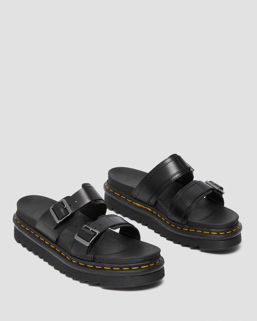 sandalias negras dr martens myles brando buckle para hombre