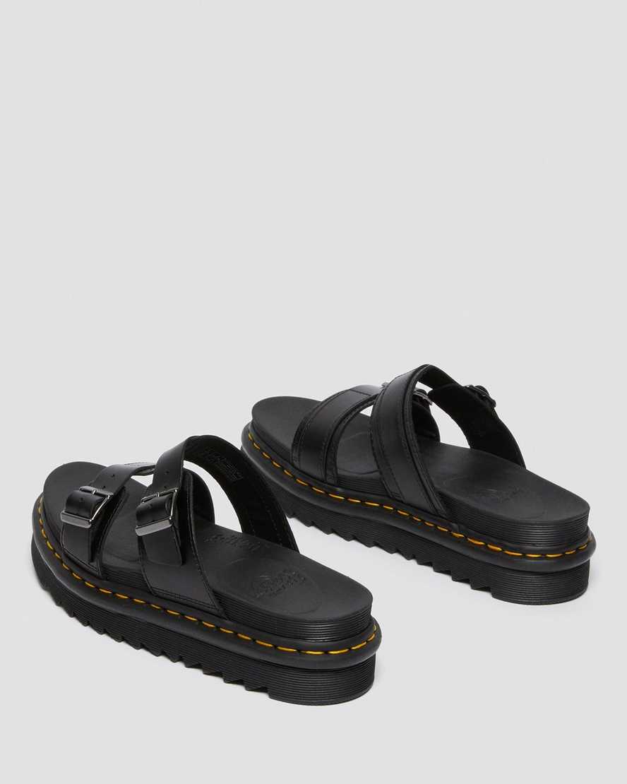 sandalias negras dr martens myles brando buckle para hombre