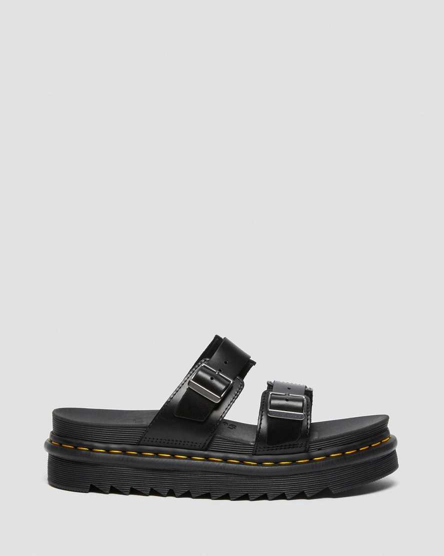 sandalias negras dr martens myles brando buckle para hombre