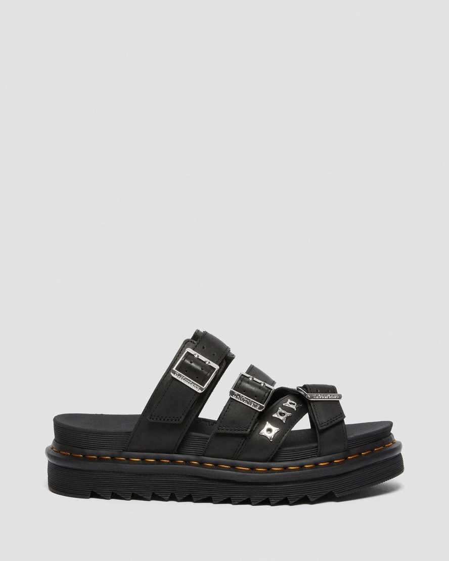 sandalias negras dr martens ryker ii con tiras de herrajes para hombre