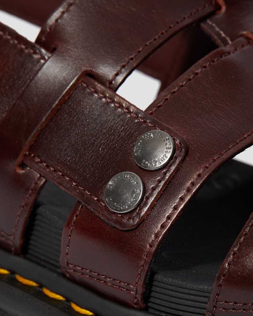 sandalias con tiras dr martens terry para hombre en color marrón