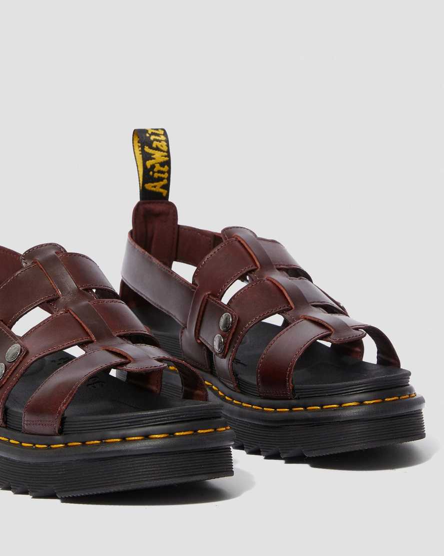sandalias con tiras dr martens terry para hombre en color marrón