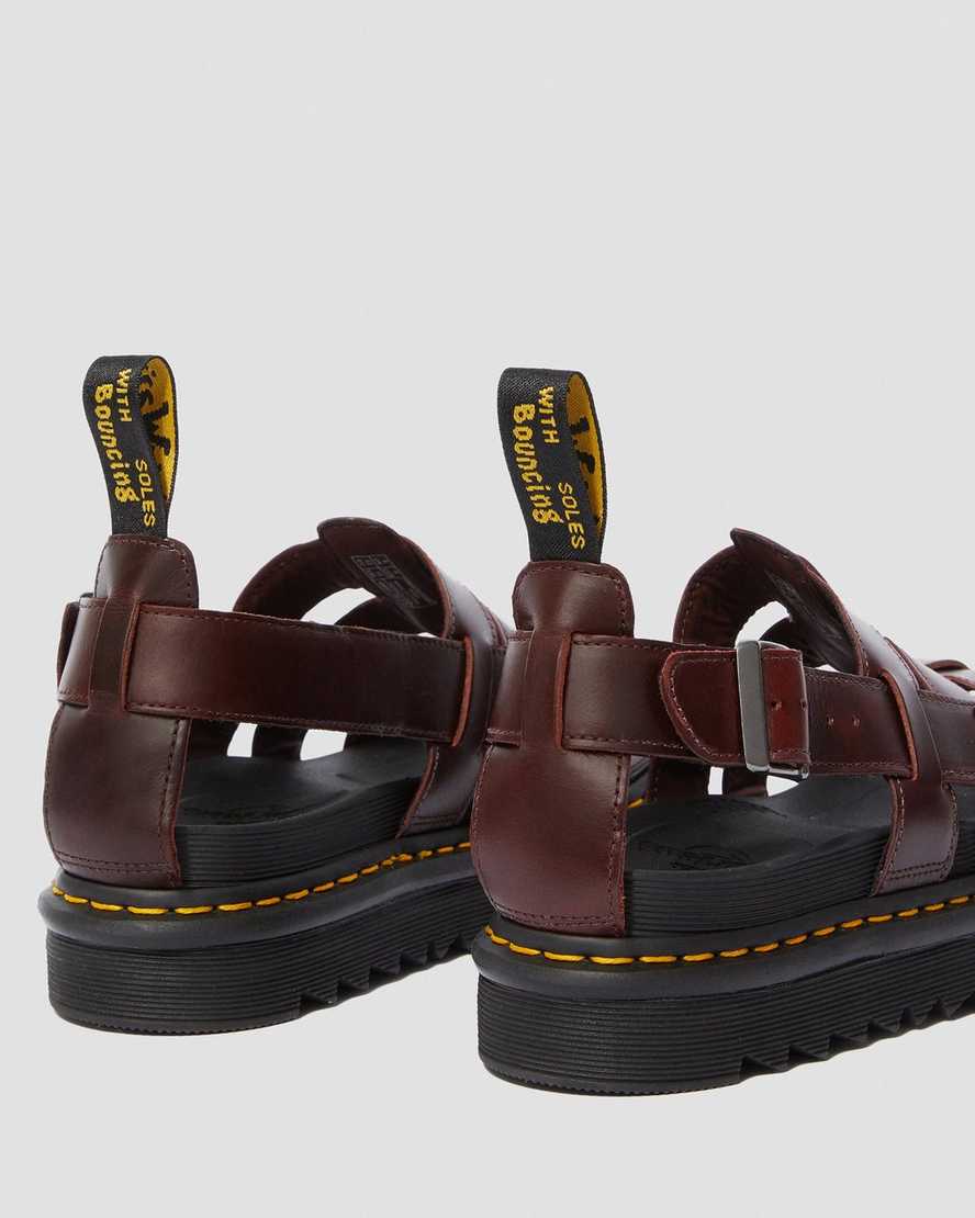 sandalias con tiras dr martens terry para hombre en color marrón