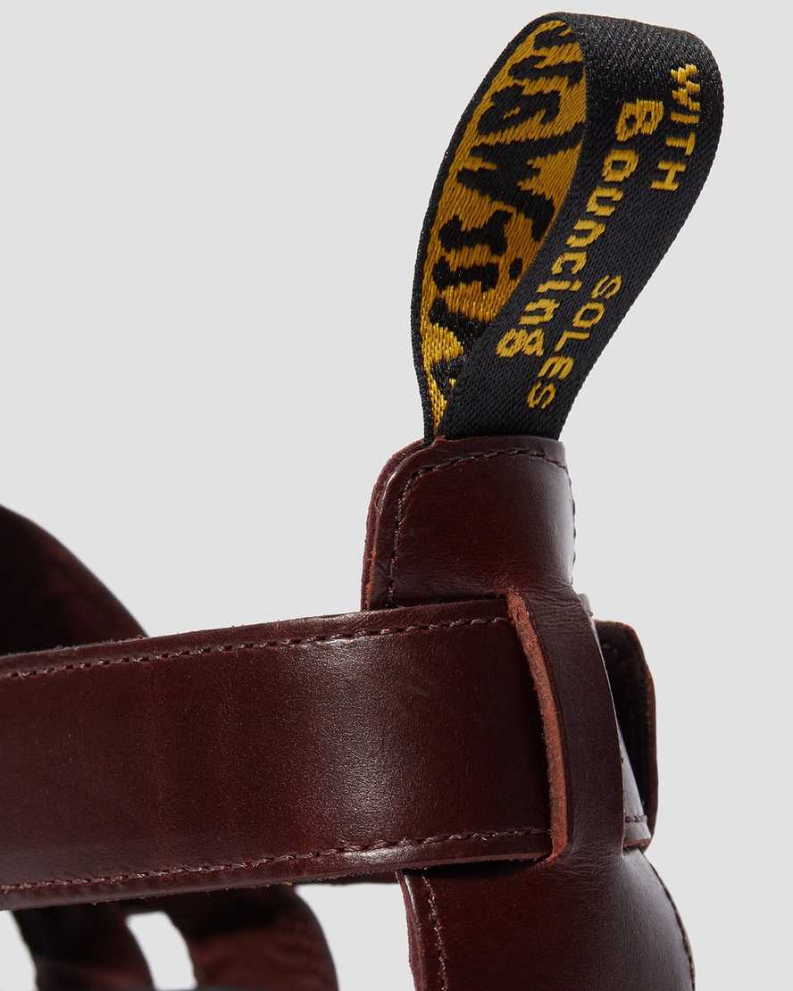 sandalias con tiras dr martens terry para hombre en color marrón
