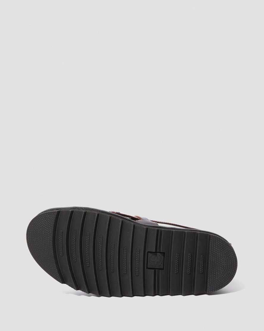 sandalias con tiras dr martens terry para hombre en color marrón