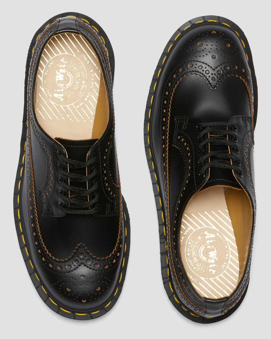 zapatos brogue negros dr martens 3989 vintage hechos en inglaterra para hombre