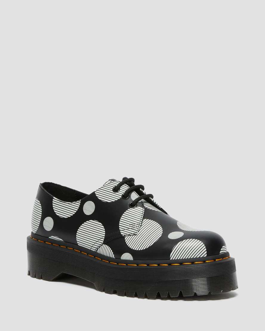 zapatos de plataforma negros dr martens 1461 con lunares lisos para hombre