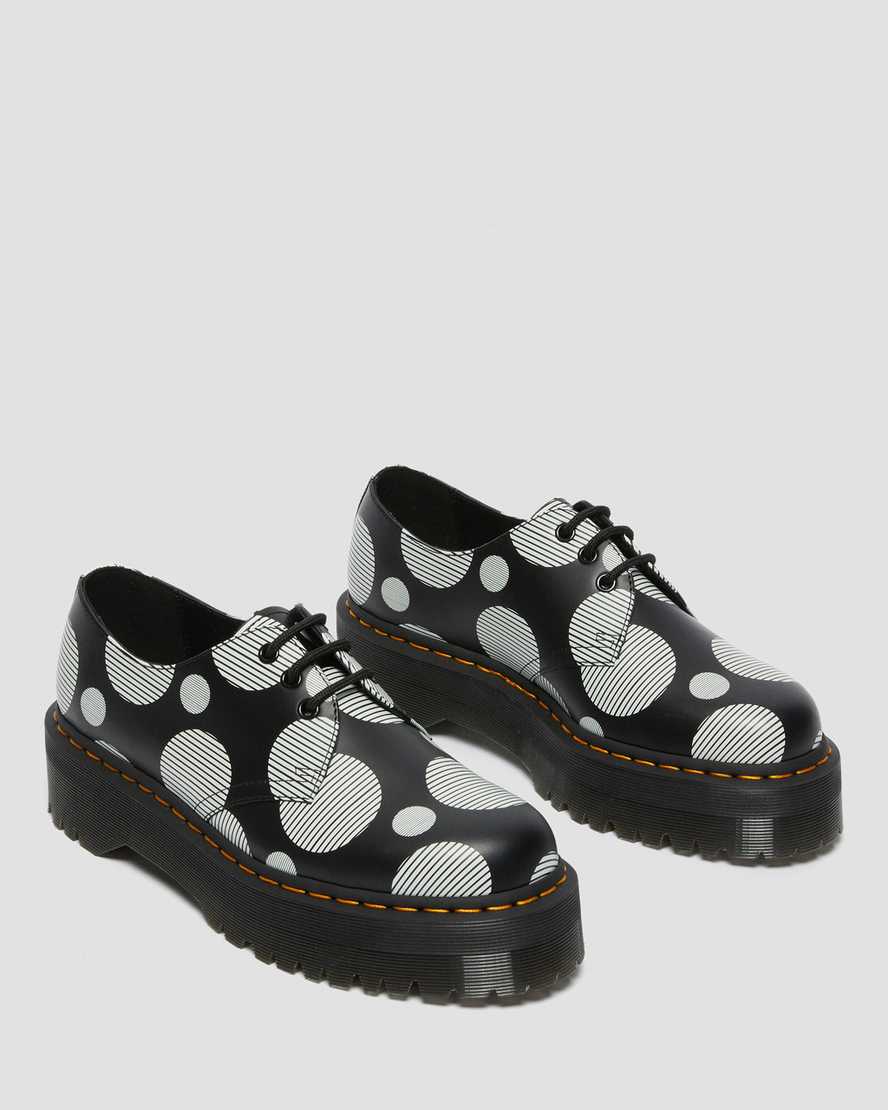 zapatos de plataforma negros dr martens 1461 con lunares lisos para hombre