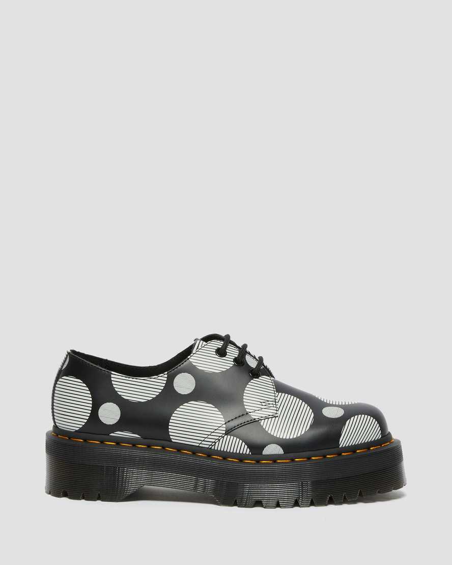 zapatos de plataforma negros dr martens 1461 con lunares lisos para hombre