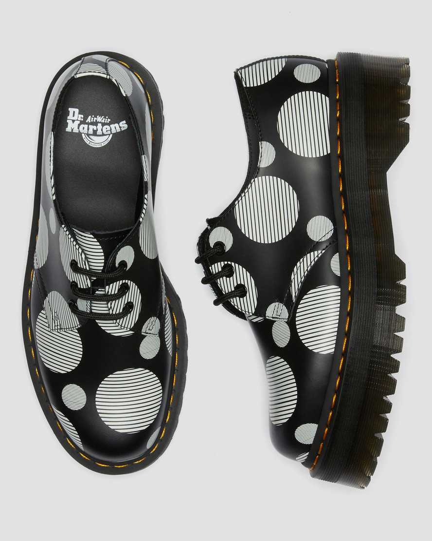 zapatos de plataforma negros dr martens 1461 con lunares lisos para hombre