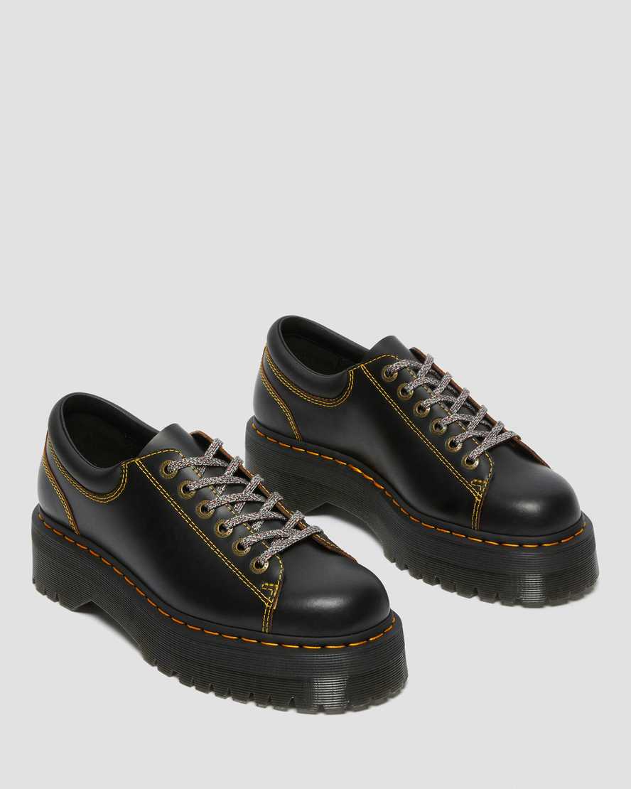zapatos de plataforma negros con cordones y puntera de dr martens collier para hombre