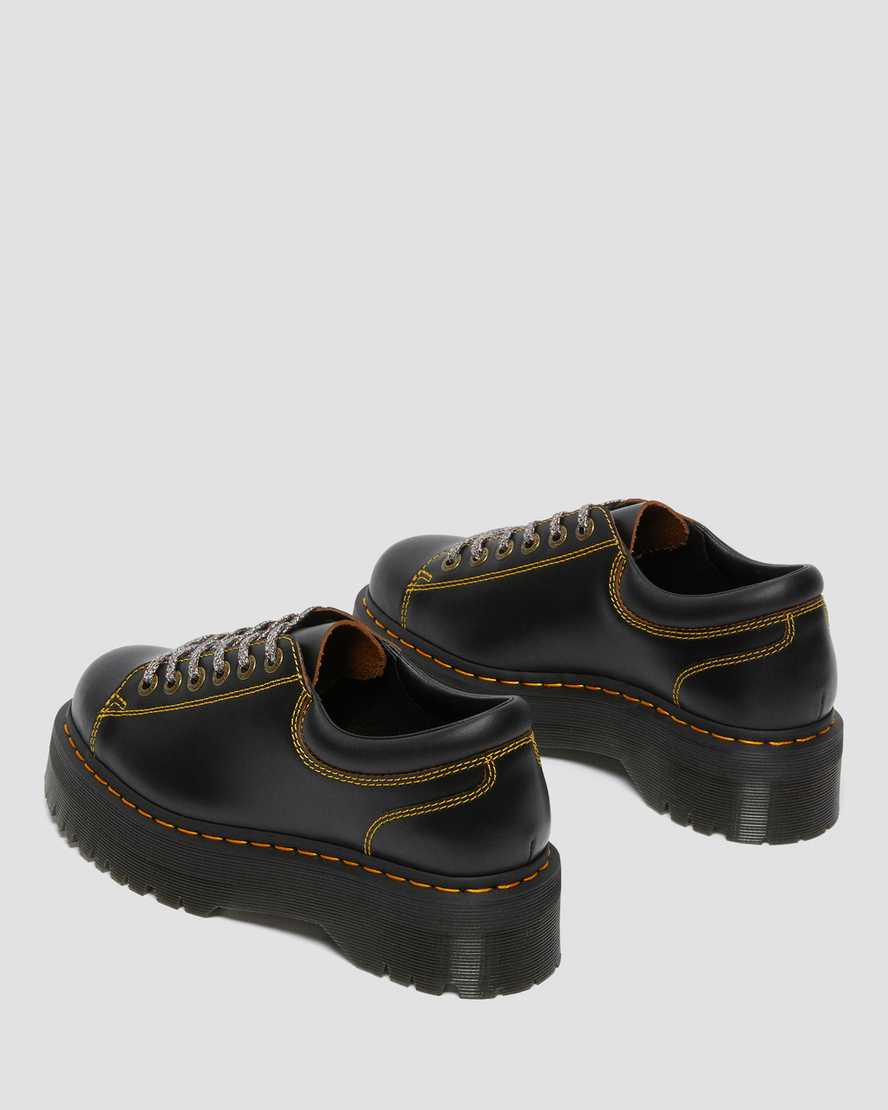zapatos de plataforma negros con cordones y puntera de dr martens collier para hombre