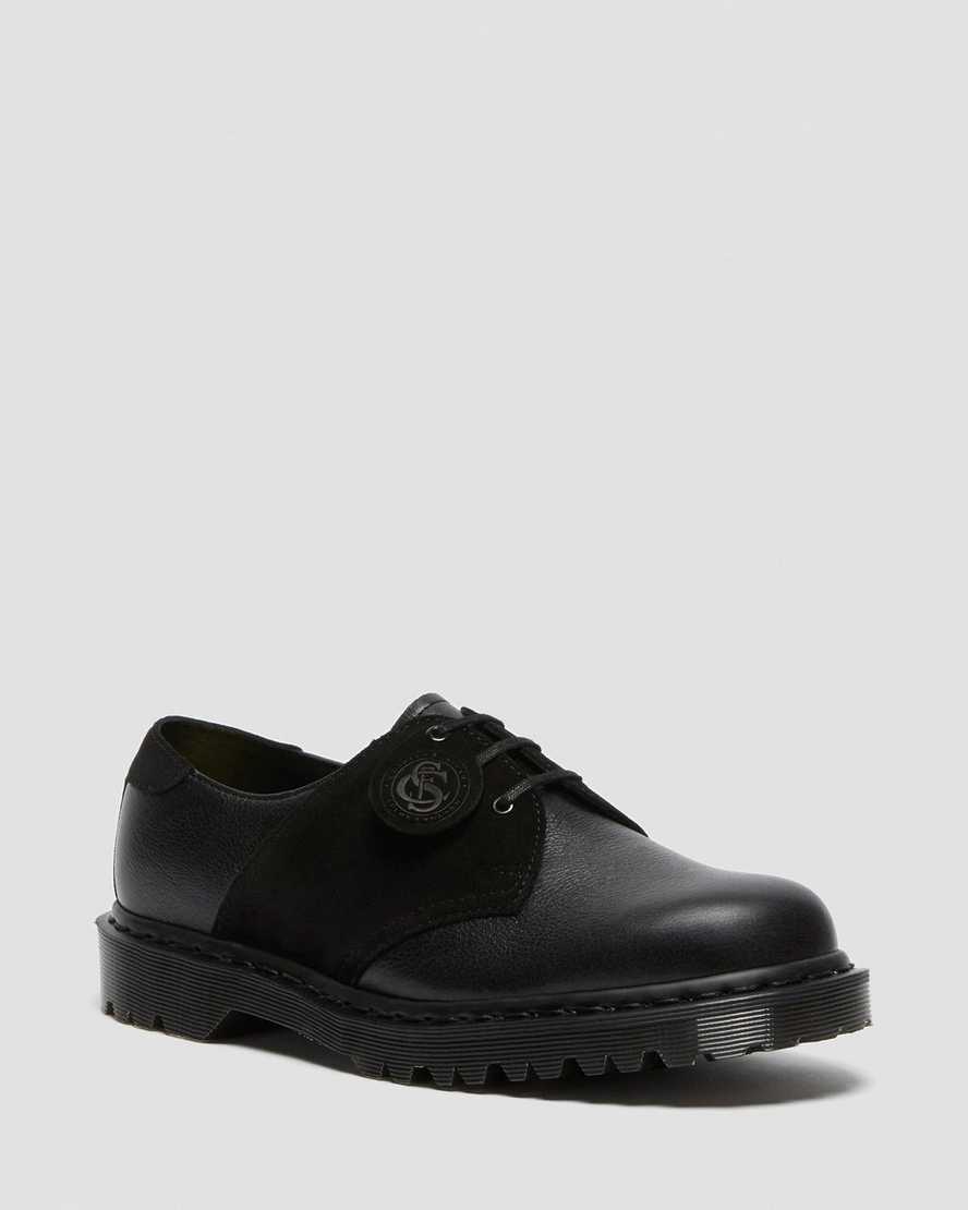 zapatos negros dr martens 1461 saddle para hombre