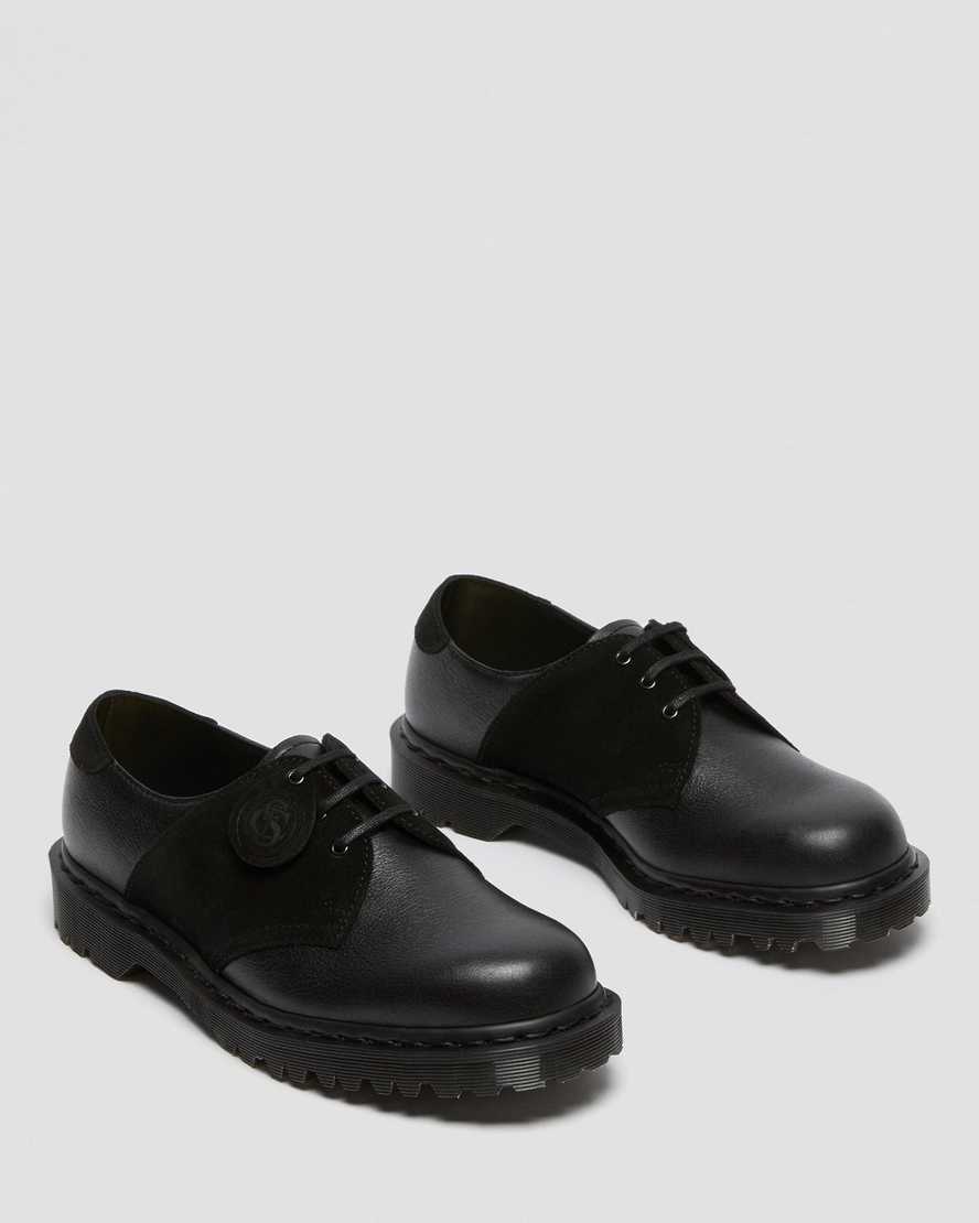zapatos negros dr martens 1461 saddle para hombre