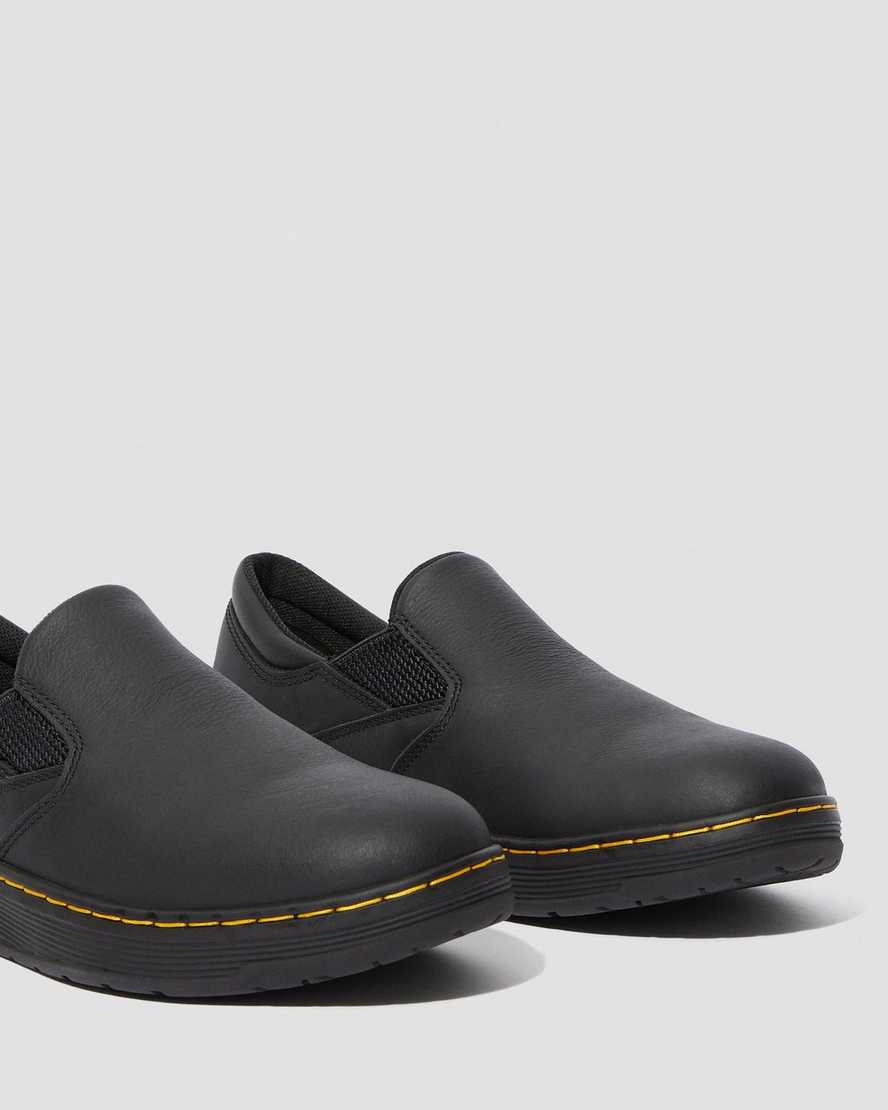 zapatos de trabajo antideslizantes dr. martens brockley negros para hombre