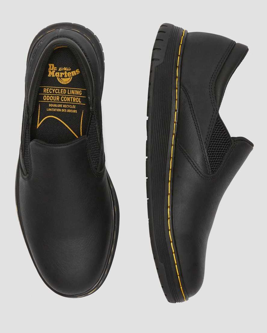 zapatos de trabajo antideslizantes dr. martens brockley negros para hombre